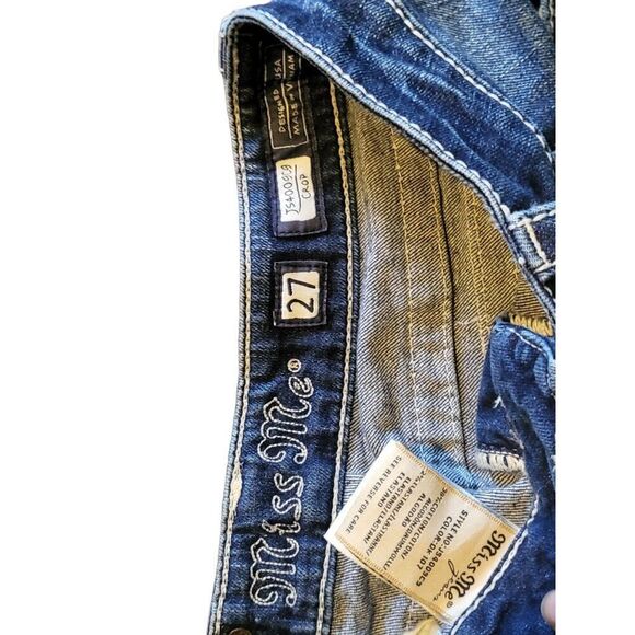 Miss Me JS4009C9 Crop Jeans Women Sz 27 Blue Denim Embroidered Cowgirl Boho - Picture 6 of 7